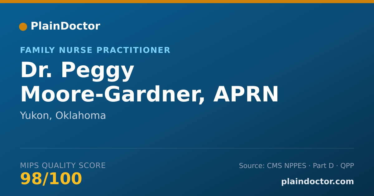 Shareable card for Peggy Moore-Gardner, APRN - Family Nurse Practitioner, Yukon, OK