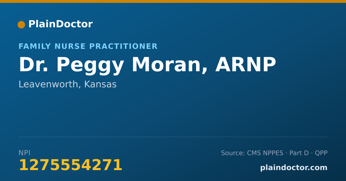 Shareable card for Peggy Moran, ARNP - Family Nurse Practitioner, Leavenworth, KS