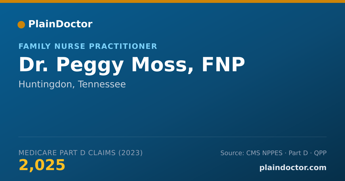 Shareable card for Peggy Moss, FNP - Family Nurse Practitioner, Huntingdon, TN