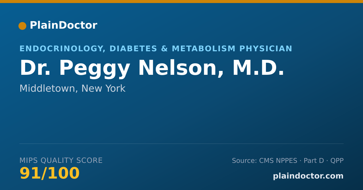 Shareable card for Peggy Nelson, M.D. - Endocrinology, Diabetes & Metabolism Physician, Middletown, NY