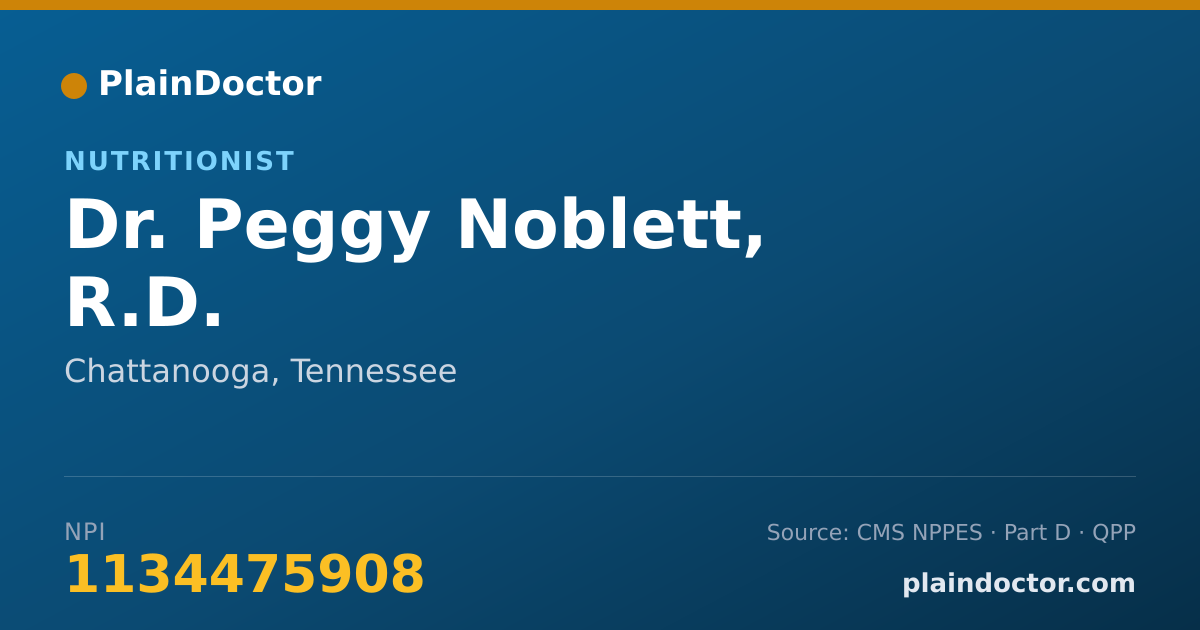 Shareable card for Peggy Noblett, R.D. - Nutritionist, Chattanooga, TN