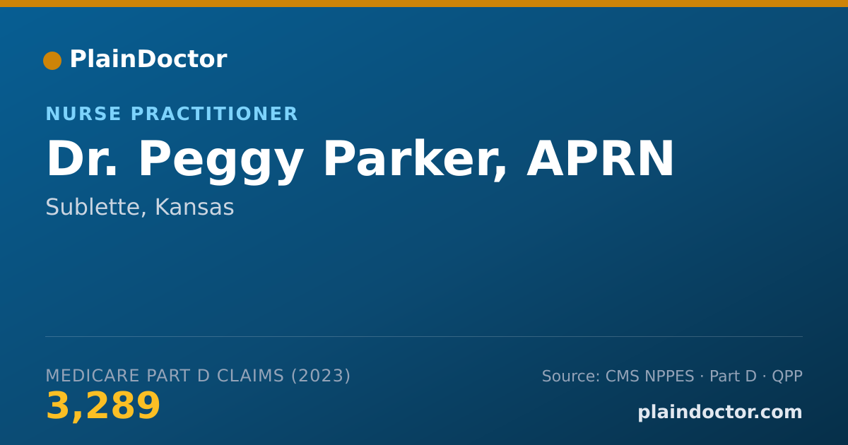 Shareable card for Peggy Parker, APRN - Nurse Practitioner, Sublette, KS