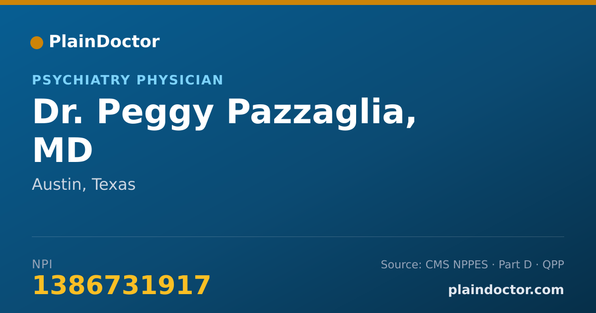 Shareable card for Peggy Pazzaglia, MD - Psychiatry Physician, Austin, TX