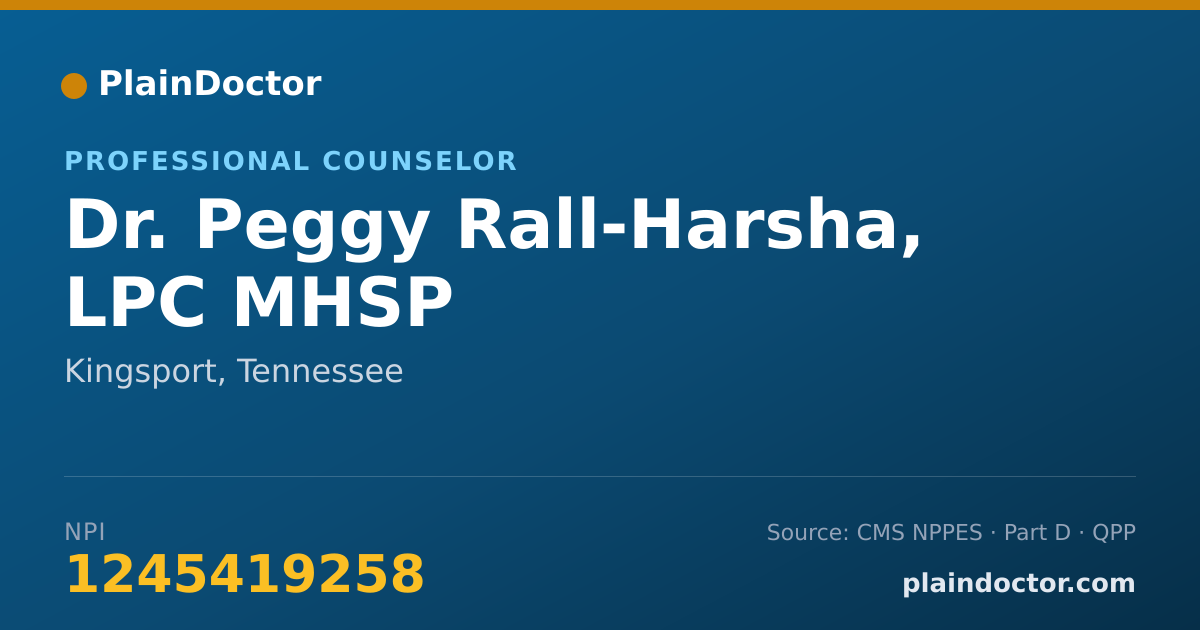 Shareable card for Peggy Rall-Harsha, LPC MHSP - Professional Counselor, Kingsport, TN