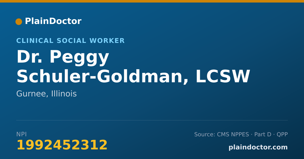 Shareable card for Peggy Schuler-Goldman, LCSW - Clinical Social Worker, Gurnee, IL