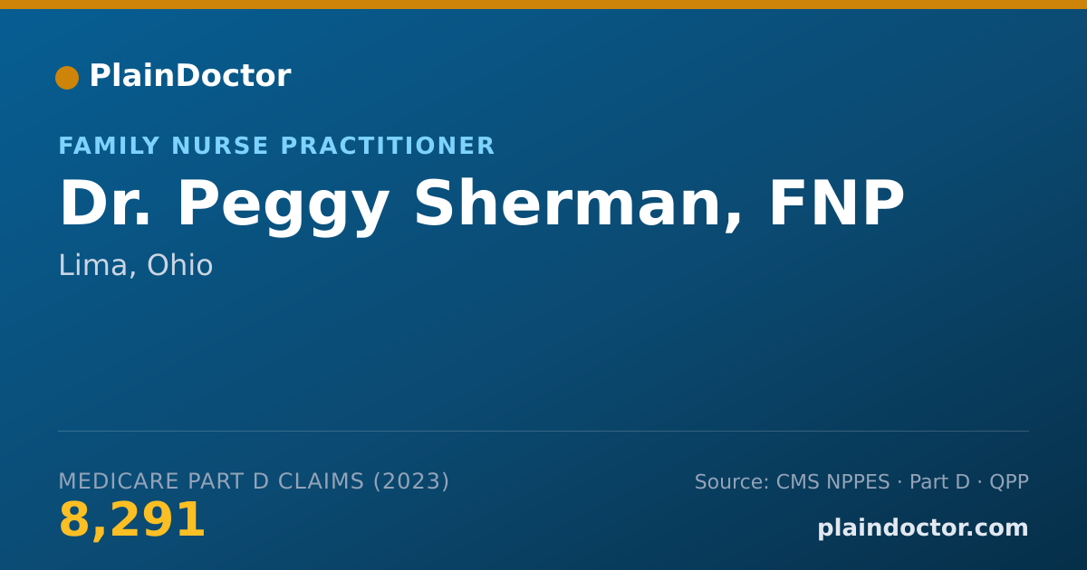 Shareable card for Peggy Sherman, FNP - Family Nurse Practitioner, Lima, OH