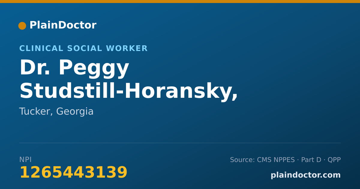 Shareable card for Peggy Studstill-Horansky, LCSW - Clinical Social Worker, Tucker, GA