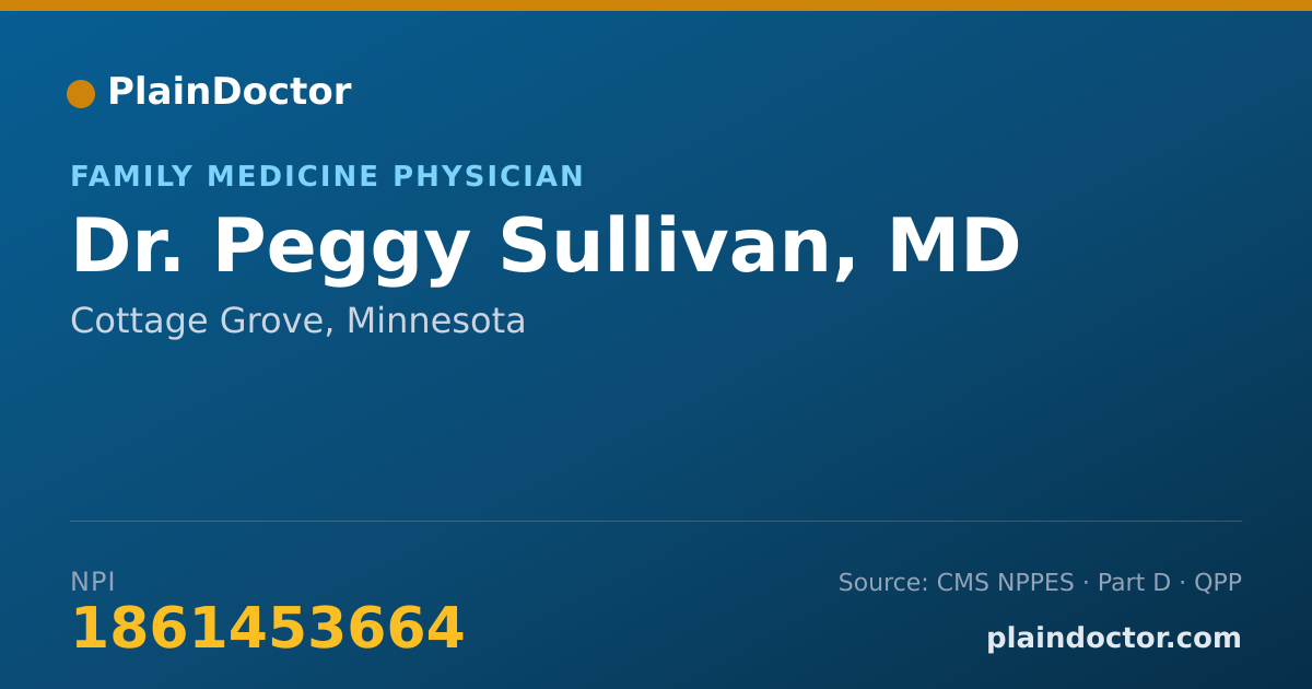 Shareable card for Peggy Sullivan, MD - Family Medicine Physician, Cottage Grove, MN