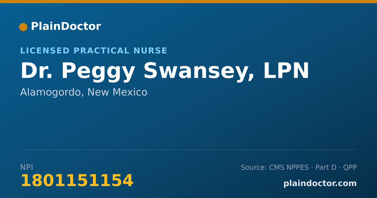 Shareable card for Peggy Swansey, LPN - Licensed Practical Nurse, Alamogordo, NM