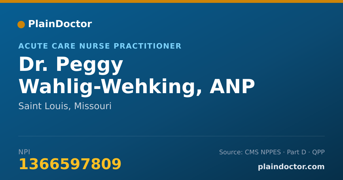 Shareable card for Peggy Wahlig-Wehking, ANP - Acute Care Nurse Practitioner, Saint Louis, MO