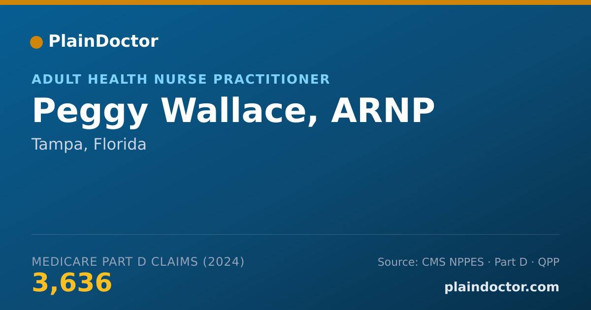 Shareable card for Peggy Wallace, ARNP - Adult Health Nurse Practitioner, Tampa, FL