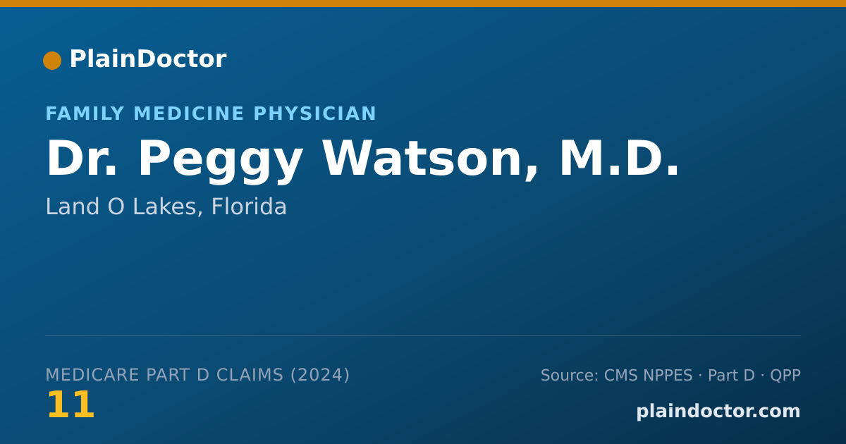 Shareable card for Peggy Watson, M.D. - Family Medicine Physician, Land O Lakes, FL