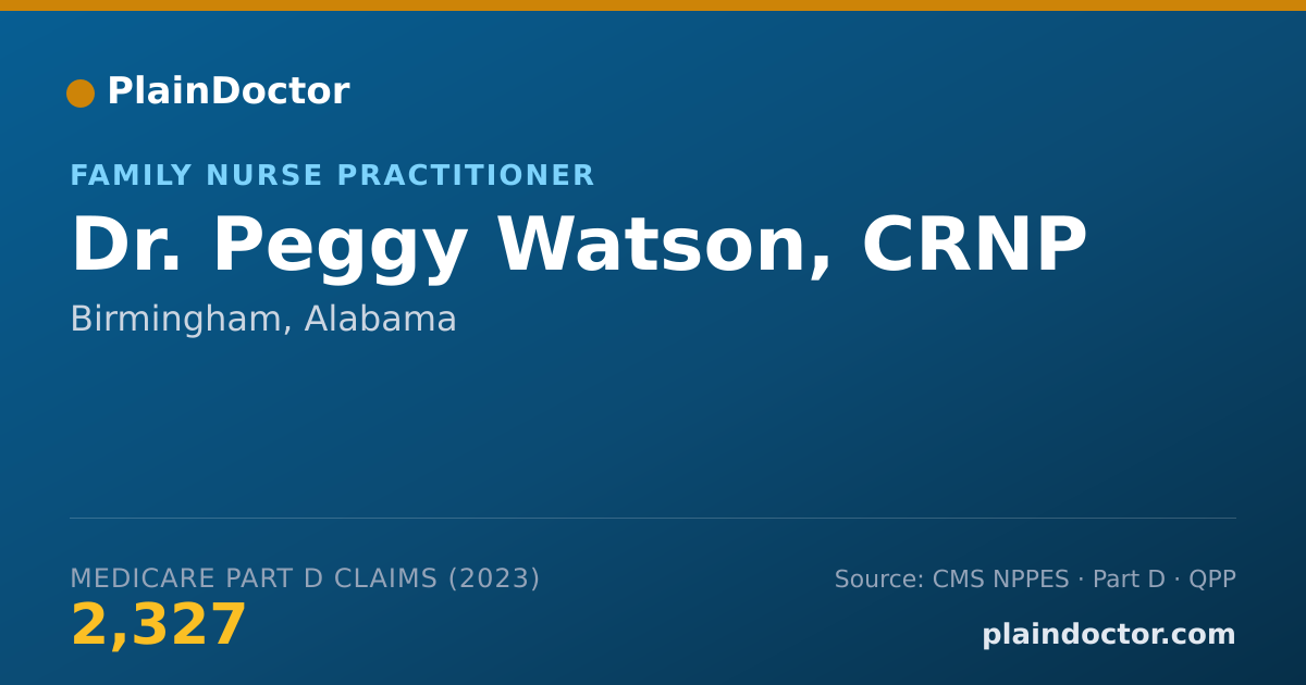 Shareable card for Peggy Watson, CRNP - Family Nurse Practitioner, Birmingham, AL
