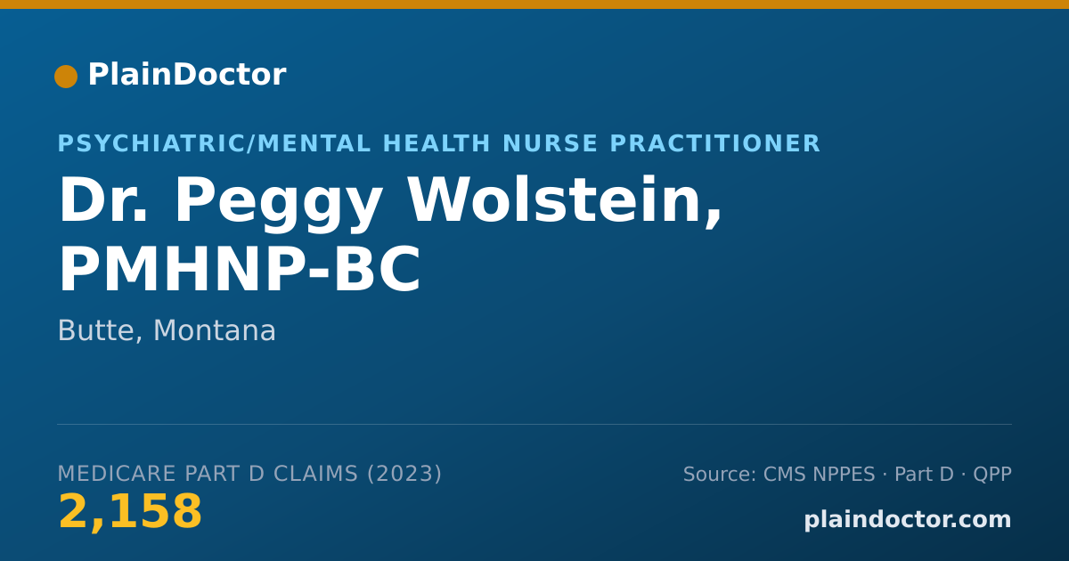 Shareable card for Peggy Wolstein, PMHNP-BC - Psychiatric/Mental Health Nurse Practitioner, Butte, MT