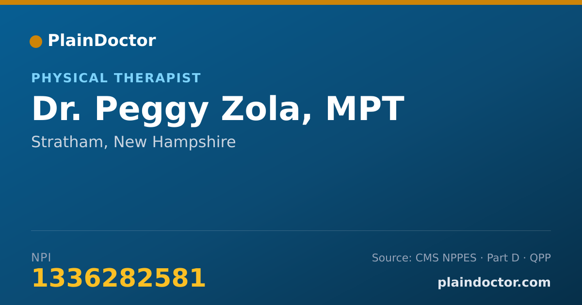 Shareable card for Peggy Zola, MPT - Physical Therapist, Stratham, NH