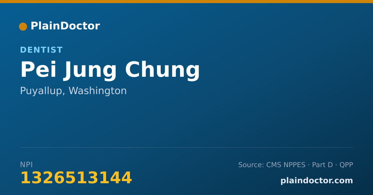 Shareable card for Pei Jung Chung - Dentist, Puyallup, WA