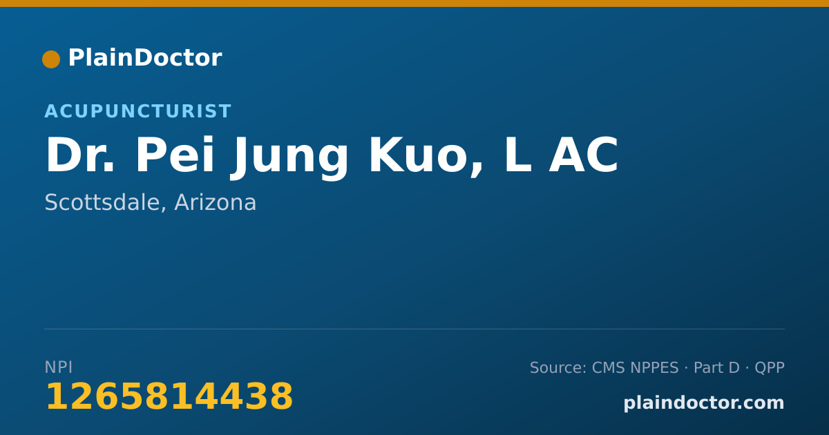Shareable card for Pei Jung Kuo, L AC - Acupuncturist, Scottsdale, AZ