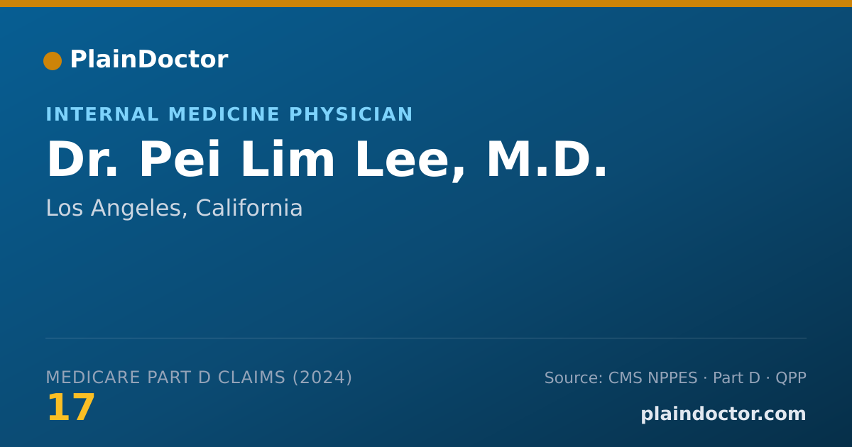 Shareable card for Pei Lim Lee, M.D. - Internal Medicine Physician, Los Angeles, CA