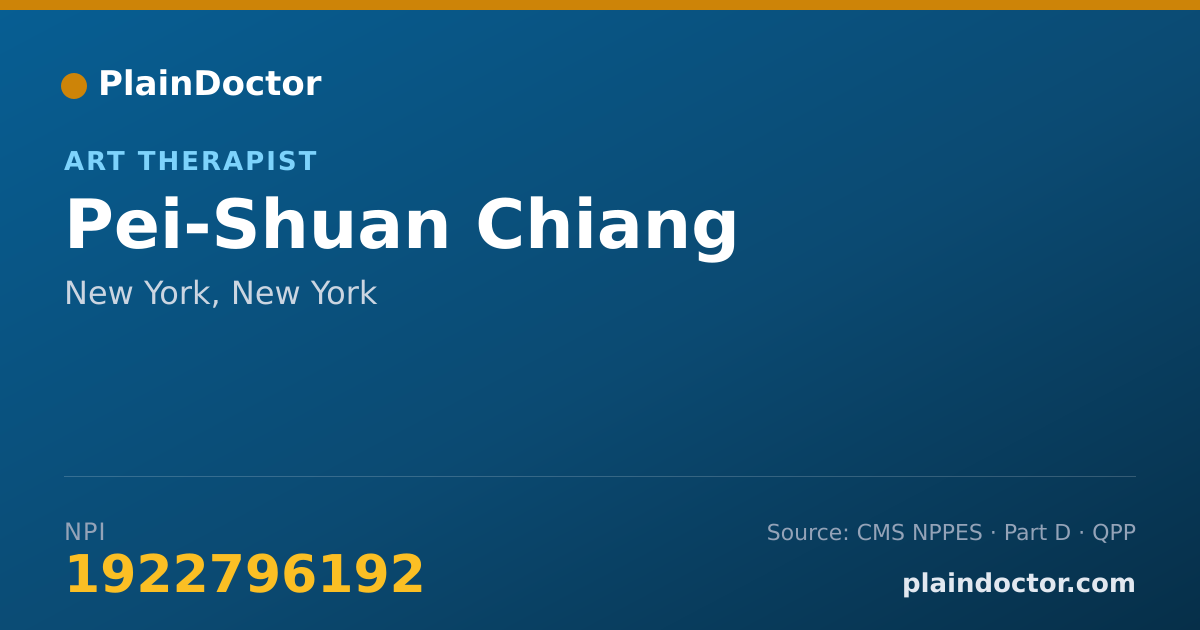 Shareable card for Pei-Shuan Chiang - Art Therapist, New York, NY