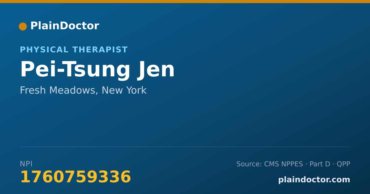 Shareable card for Pei-Tsung Jen - Physical Therapist, Fresh Meadows, NY