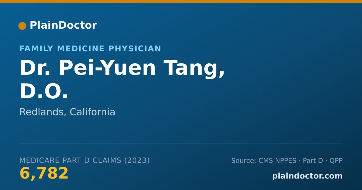 Shareable card for Pei-Yuen Tang, D.O. - Family Medicine Physician, Redlands, CA