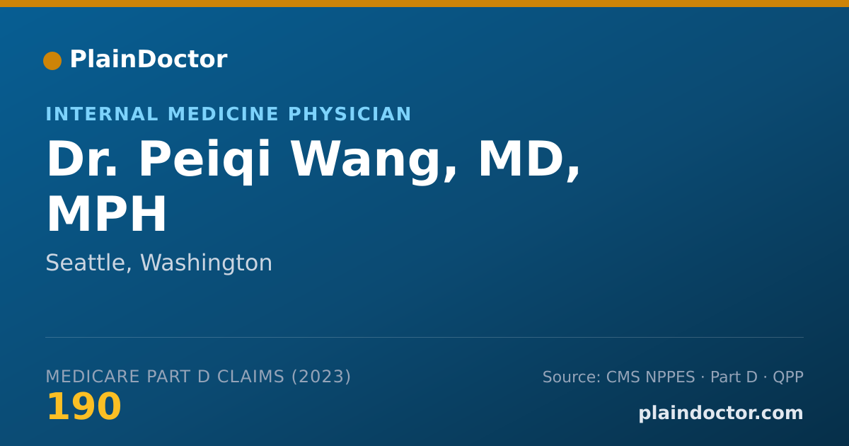 Shareable card for Peiqi Wang, MD, MPH - Internal Medicine Physician, Seattle, WA