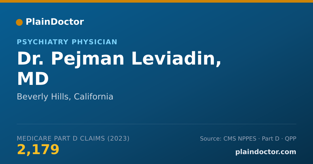 Shareable card for Pejman Leviadin, MD - Psychiatry Physician, Beverly Hills, CA