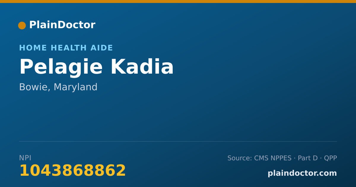 Shareable card for Pelagie Kadia - Home Health Aide, Bowie, MD