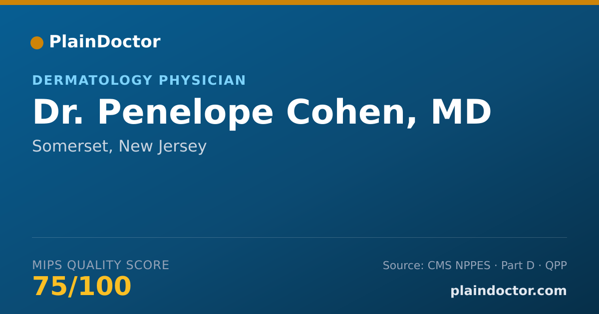 Shareable card for Penelope Cohen, MD - Dermatology Physician, Somerset, NJ