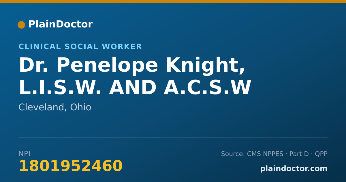 Shareable card for Penelope Knight, L.I.S.W. AND A.C.S.W - Clinical Social Worker, Cleveland, OH