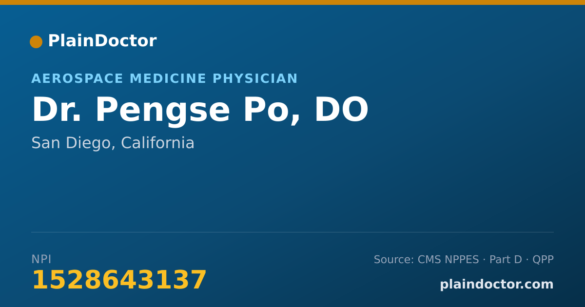 Shareable card for Pengse Po, DO - Military Health Care Provider, San Diego, CA