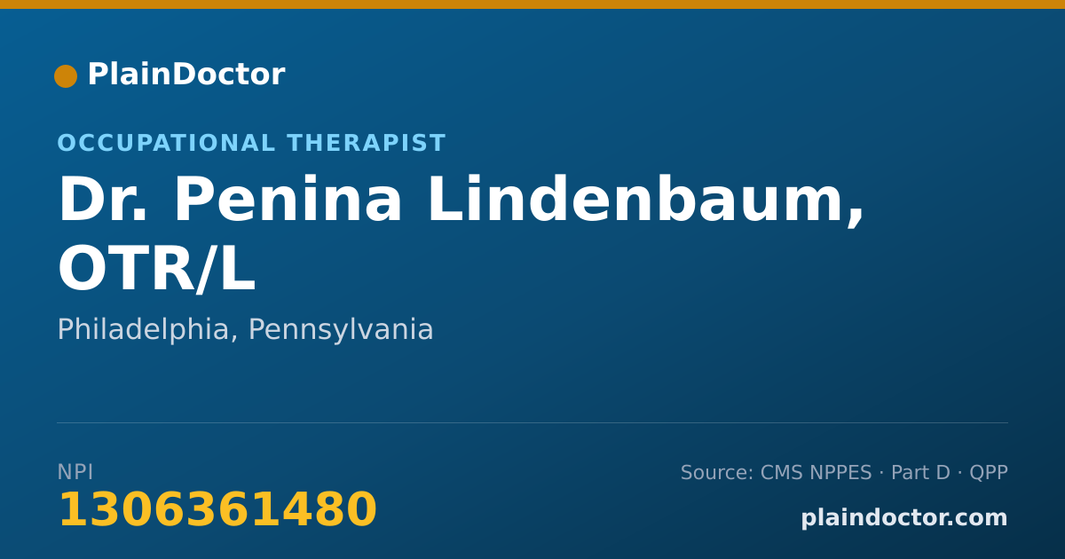 Shareable card for Penina Lindenbaum, OTR/L - Occupational Therapist, Philadelphia, PA