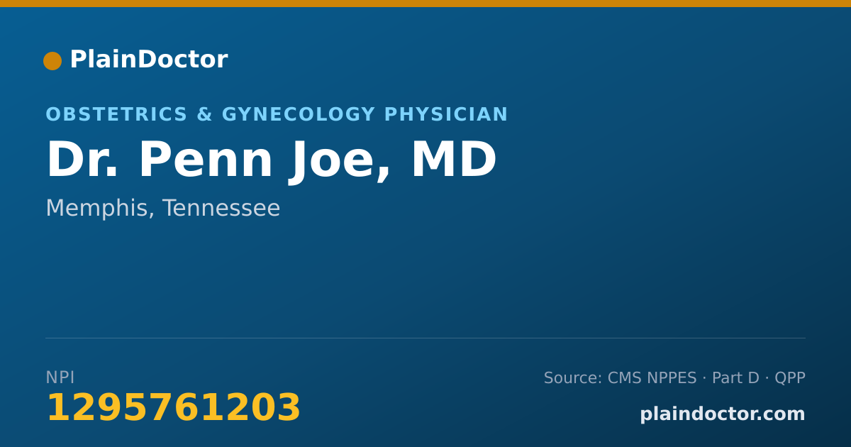 Shareable card for Penn Joe, MD - Obstetrics & Gynecology Physician, Memphis, TN