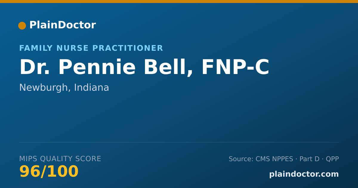 Shareable card for Pennie Bell, FNP-C - Family Nurse Practitioner, Newburgh, IN