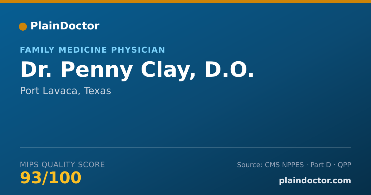 Shareable card for Penny Clay, D.O. - Family Medicine Physician, Port Lavaca, TX