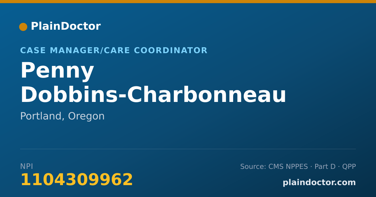 Shareable card for Penny Dobbins-Charbonneau - Case Manager/Care Coordinator, Portland, OR