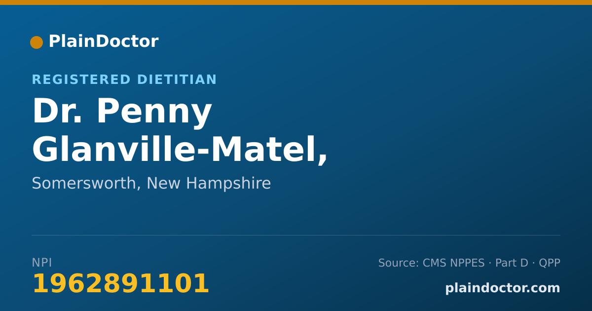 Shareable card for Penny Glanville-Matel, MS,RD,LD - Registered Dietitian, Somersworth, NH