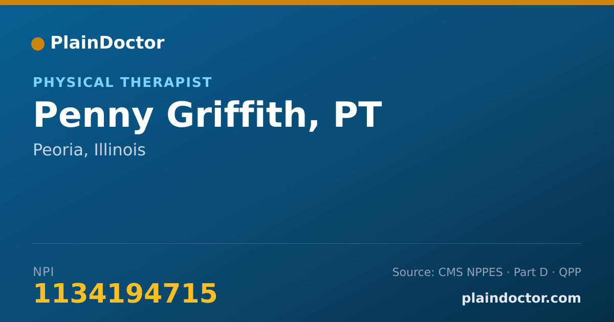 Shareable card for Penny Griffith, PT - Physical Therapist, Peoria, IL