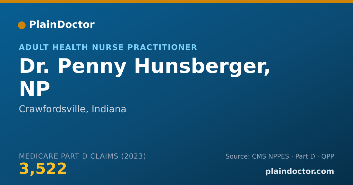 Shareable card for Penny Hunsberger, NP - Adult Health Nurse Practitioner, Crawfordsville, IN