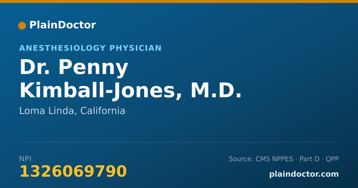 Shareable card for Penny Kimball-Jones, M.D. - Anesthesiology Physician, Loma Linda, CA