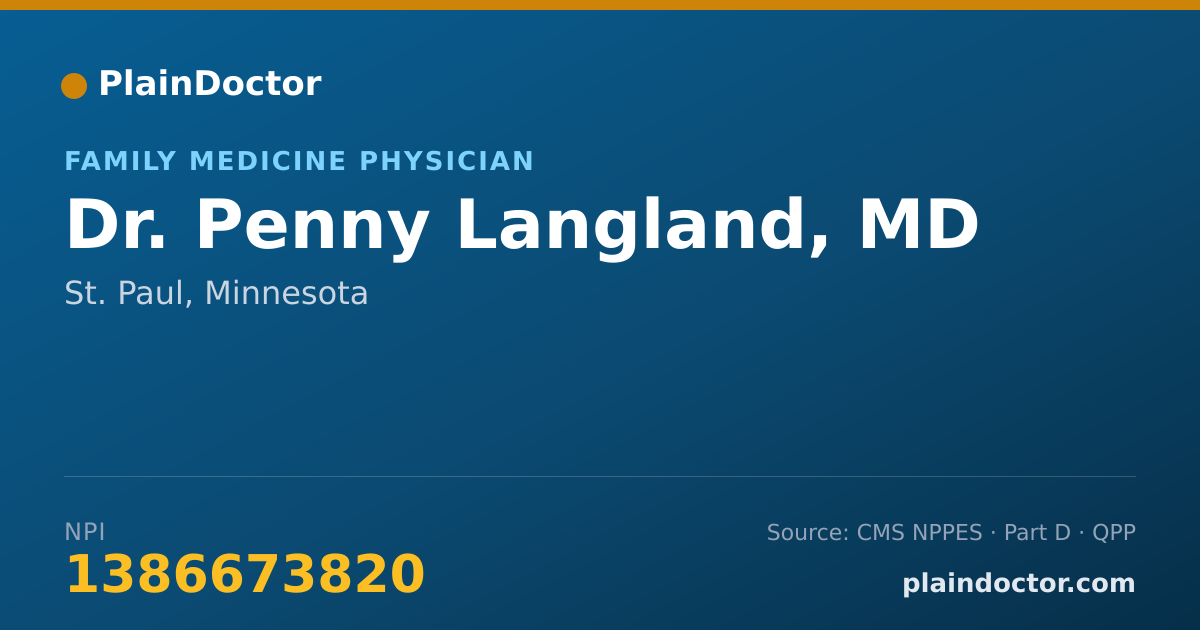 Shareable card for Penny Langland, MD - Family Medicine Physician, St. Paul, MN