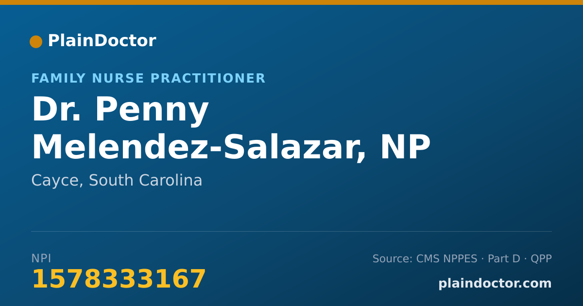Shareable card for Penny Melendez-Salazar, NP - Family Nurse Practitioner, Cayce, SC