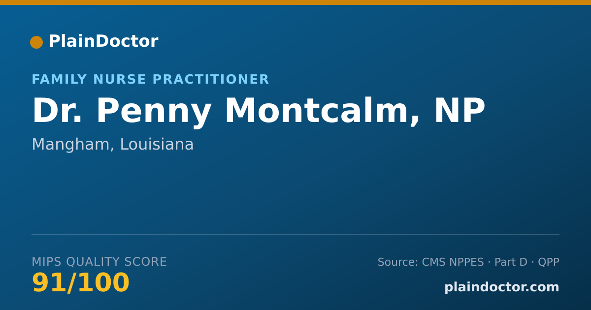 Shareable card for Penny Montcalm, NP - Family Nurse Practitioner, Mangham, LA