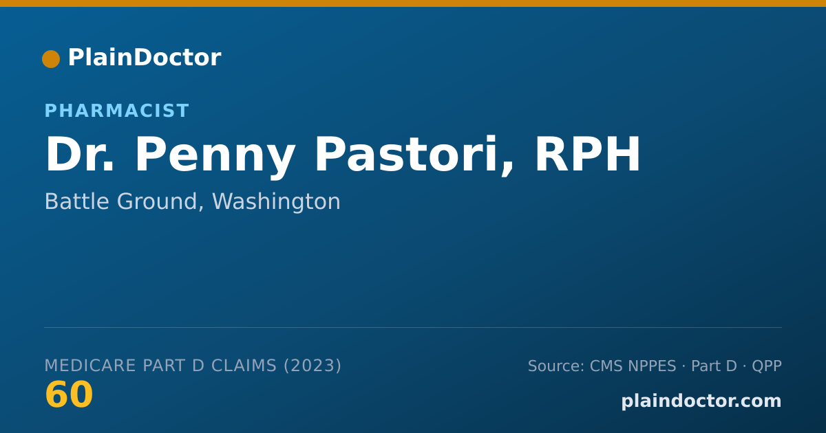Shareable card for Penny Pastori, RPH - Pharmacist, Battle Ground, WA