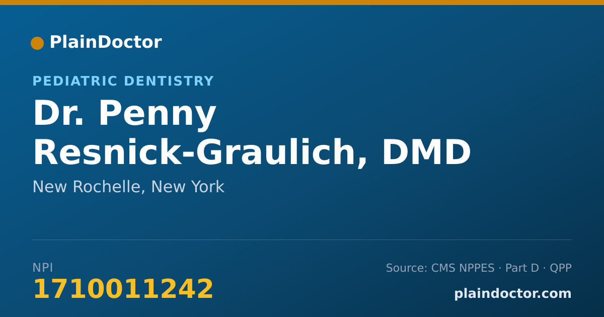 Shareable card for Penny Resnick-Graulich, DMD - Pediatric Dentistry, New Rochelle, NY