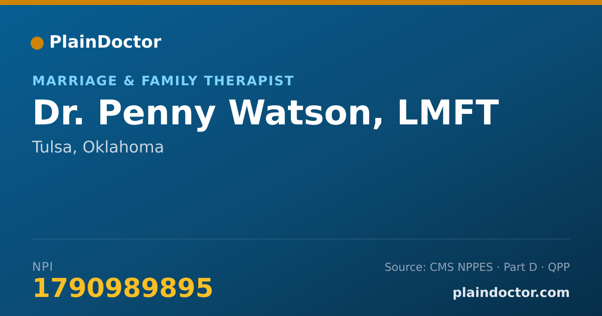 Shareable card for Penny Watson, LMFT - Marriage & Family Therapist, Tulsa, OK