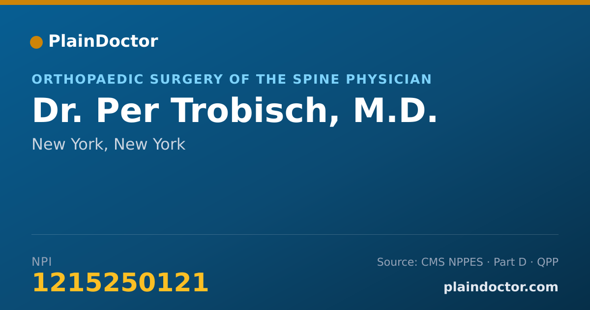 Shareable card for Per Trobisch, M.D. - Orthopaedic Surgery of the Spine Physician, New York, NY