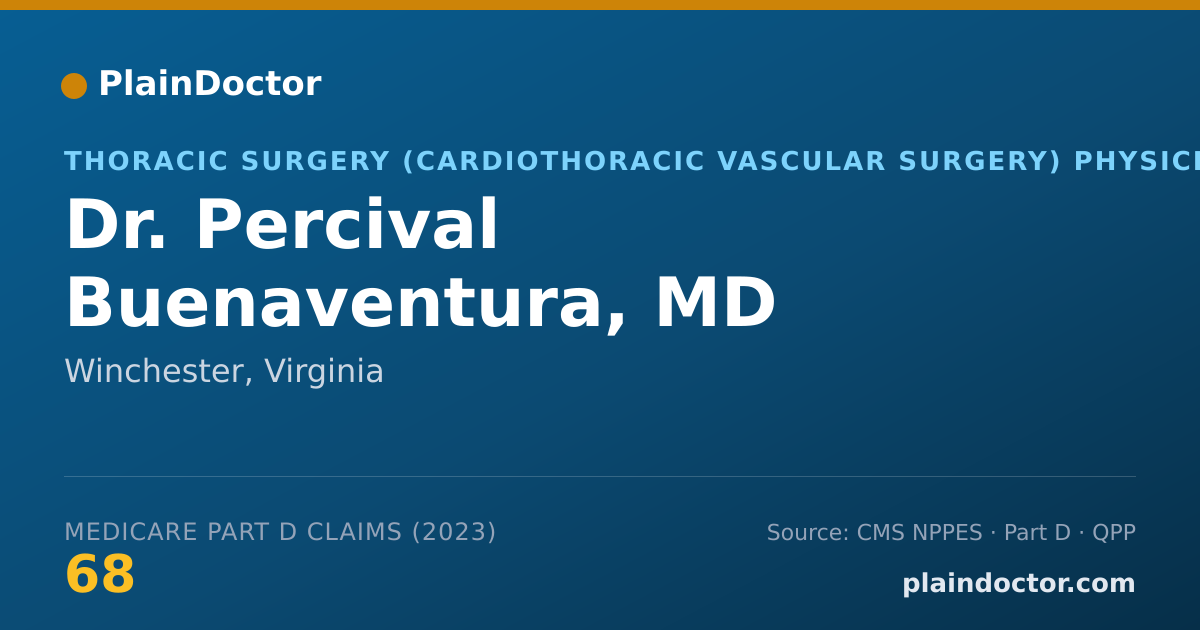 Shareable card for Percival Buenaventura, MD - Thoracic Surgery (Cardiothoracic Vascular Surgery) Physician, Winchester, VA