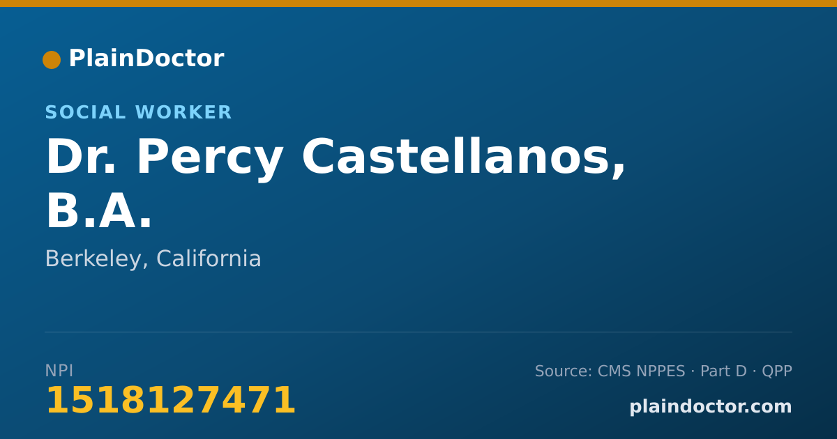 Shareable card for Percy Castellanos, B.A. - Social Worker, Berkeley, CA