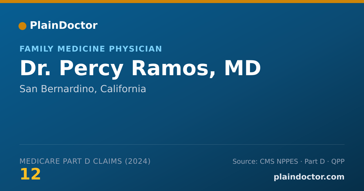 Shareable card for Percy Ramos, MD - Family Medicine Physician, San Bernardino, CA